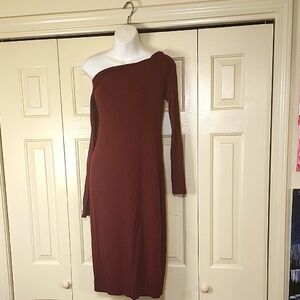 PattyBoutik Red Asymmetrical One Shoulder Dress